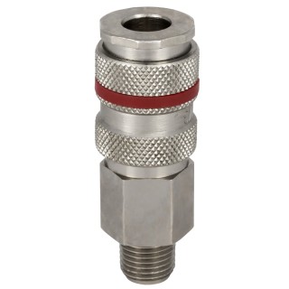 RS PRO Brass, Steel Pneumatic Quick Connect Coupling 3/8 in Male R Quick Connect Coupling Socket 667-1746