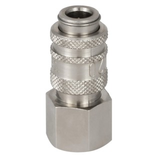 RS PRO Brass Pneumatic Quick Connect Coupling 1/8 in Female G Single Shut Off Valve 667-1771
