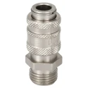 RS PRO Brass Pneumatic Quick Connect Coupling G 1/8 in Male Threaded Nickel Plated Brass 35 bar 100°C 667-1793