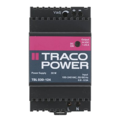 TRACOPOWER TBL Switched Mode DIN Rail Power Supply 264V AC Input 28V DC Output 1.25A 30W TBL 030-124