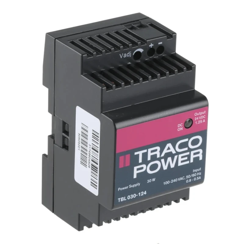 TRACOPOWER TBL Switched Mode DIN Rail Power Supply 264V AC Input 28V DC Output 1.25A 30W TBL 030-124