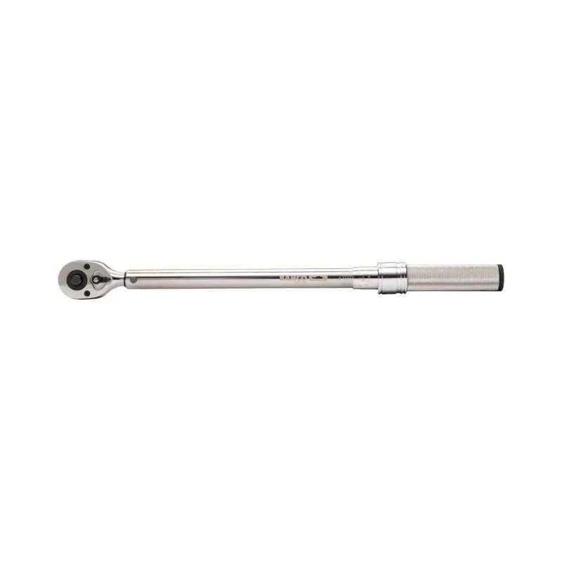 Bahco Click Torque Wrench 100 to 500 Nm Square Drive 19.05 mm Fixed Ratchet Head Chrome Finish 870mm Overall Length 7455-500