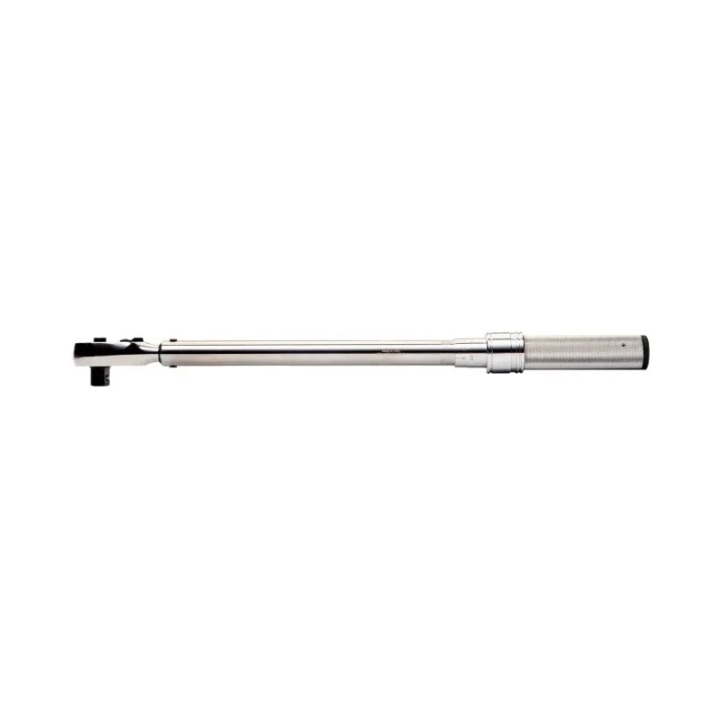 Bahco Click Torque Wrench 100 to 500 Nm Square Drive 19.05 mm Fixed Ratchet Head Chrome Finish 870mm Overall Length 7455-500