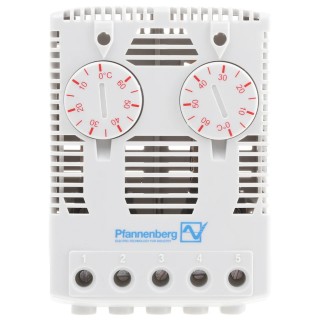 Pfannenberg FLZ NC Enclosure Thermostat, 2 A, 240V AC, 0 to 60°C Temperature Setting Range 17142000000