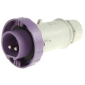 Scame IEC309 IP67 Purple Cable Mount 2P Straight Industrial Power Connector, 16A, 20V, 25V 235.1600