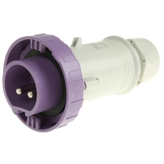 Scame IEC309 IP67 Purple Cable Mount 2P Straight Industrial Power Connector, 16A, 20V, 25V 235.1600
