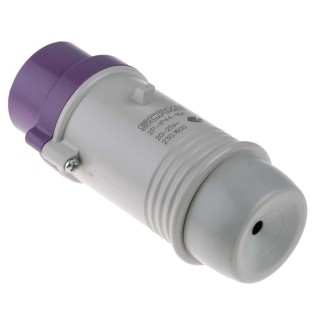 Scame Purple Industrial Power Connector Cable Mount 2P 16A 20-25V IP44 Straight Male IP44