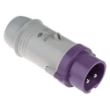 Scame Purple Industrial Power Connector Cable Mount 2P 16A 20-25V IP44 Straight Male IP44