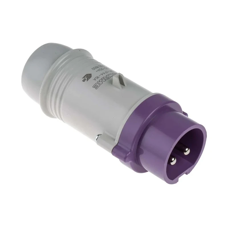 Scame Purple Industrial Power Connector Cable Mount 2P 16A 20-25V IP44 Straight Male IP44