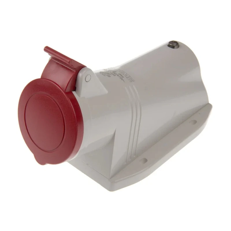Scame Wall Mount Industrial Power Connector 16A, 415V, IP44, 3P+PE, Angled Socket, Thermoplastic, OPTIMA-BASE IP44