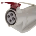 Scame Wall Mount Industrial Power Connector 16A, 415V, IP44, 3P+PE, Angled Socket, Thermoplastic, OPTIMA-BASE IP44