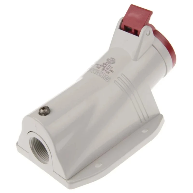 Scame Wall Mount Industrial Power Connector 16A, 415V, IP44, 3P+PE, Angled Socket, Thermoplastic, OPTIMA-BASE IP44