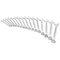 Facom 16-Piece Steel Metric Combination Spanner Set, Sizes 8 to 24 mm, Chrome Finish 440.JE16T