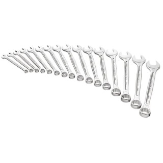 Facom 16-Piece Steel Metric Combination Spanner Set, Sizes 8 to 24 mm, Chrome Finish 440.JE16T