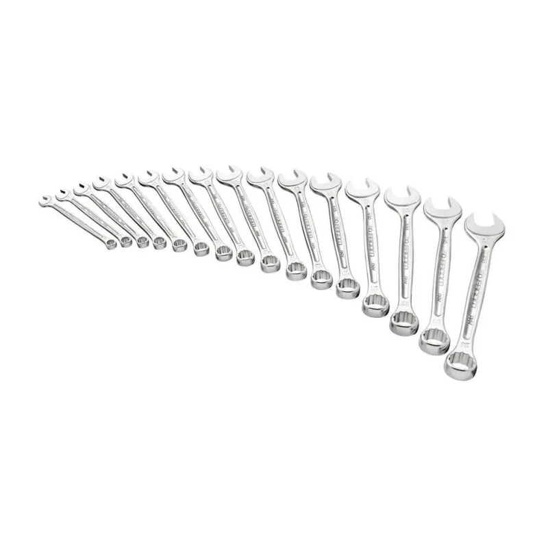 Facom 16-Piece Steel Metric Combination Spanner Set, Sizes 8 to 24 mm, Chrome Finish 440.JE16T