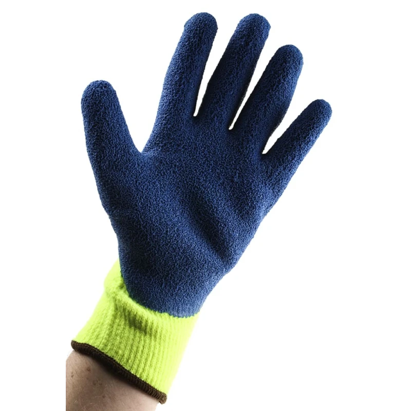 Ansell PowerFlex Yellow Acrylic Work Gloves Size 9 Latex Coating 80400090