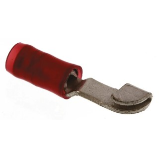TE Connectivity PIDG Knife Disconnect Splice Connector, Insulated Nylon, Red, Tin-plated Copper Contact, 16 AWG, 22.3 320555