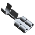 TE Connectivity FASTON .250 Black Uninsulated Female Crimp Spade Connector 6.35 x 0.81 mm Tab Size 17 AWG to 13 AWG 100570-2