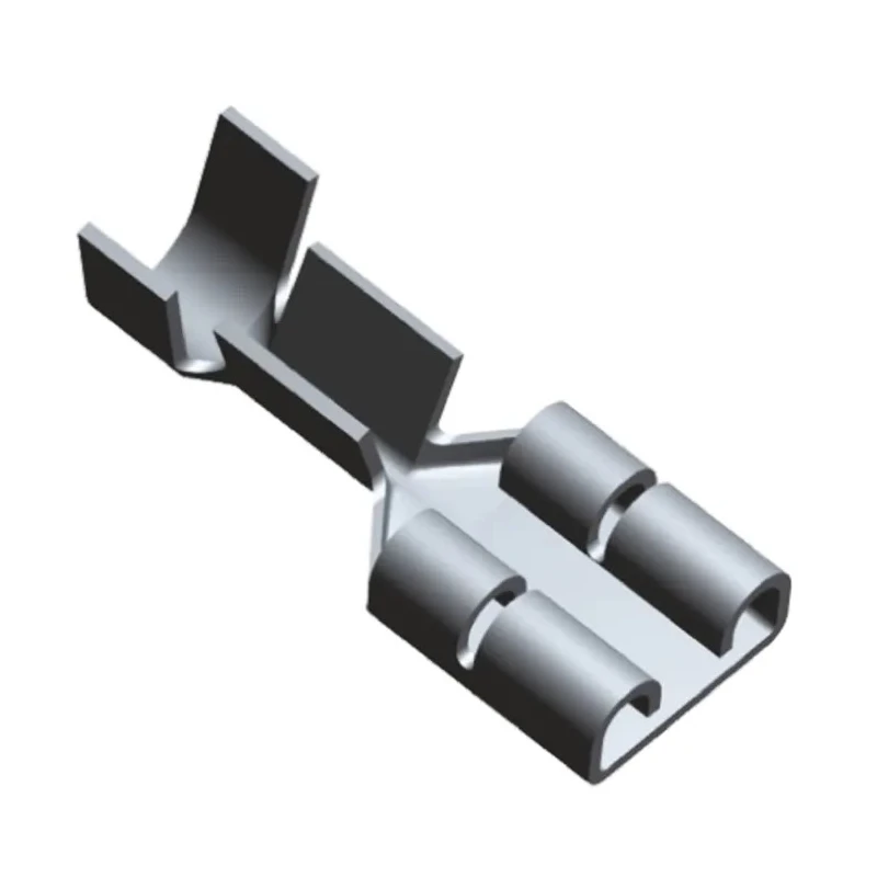TE Connectivity FASTON .250 Black Uninsulated Female Crimp Spade Connector 6.35 x 0.81 mm Tab Size 17 AWG to 13 AWG 100570-2