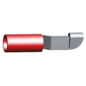 TE Connectivity PIDG Knife Disconnect Splice Connector, Insulated Nylon Sleeve, Red, 16 AWG, Tin Plated Copper Contact 32446