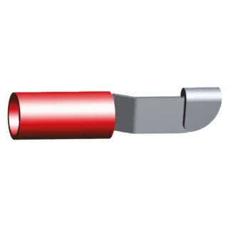 TE Connectivity PIDG Knife Disconnect Splice Connector, Insulated Nylon Sleeve, Red, 16 AWG, Tin Plated Copper Contact 32446