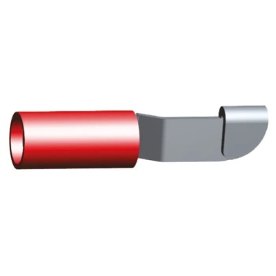 TE Connectivity PIDG Knife Disconnect Splice Connector, Insulated Nylon Sleeve, Red, 16 AWG, Tin Plated Copper Contact 32446
