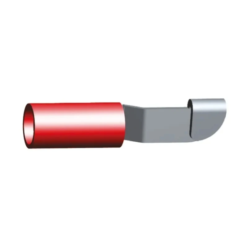 TE Connectivity PIDG Knife Disconnect Splice Connector, Insulated Nylon Sleeve, Red, 16 AWG, Tin Plated Copper Contact 32446