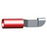 TE Connectivity PIDG Knife Disconnect Splice Connector, Insulated Nylon Sleeve, Red, 16 AWG, Tin Plated Copper Contact 32446