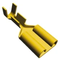 TE Connectivity FASTON .250 Yellow Uninsulated Female Spade Connector Crimp 6.35 x 0.81 mm 20 AWG to 15 AWG 5-160432-3