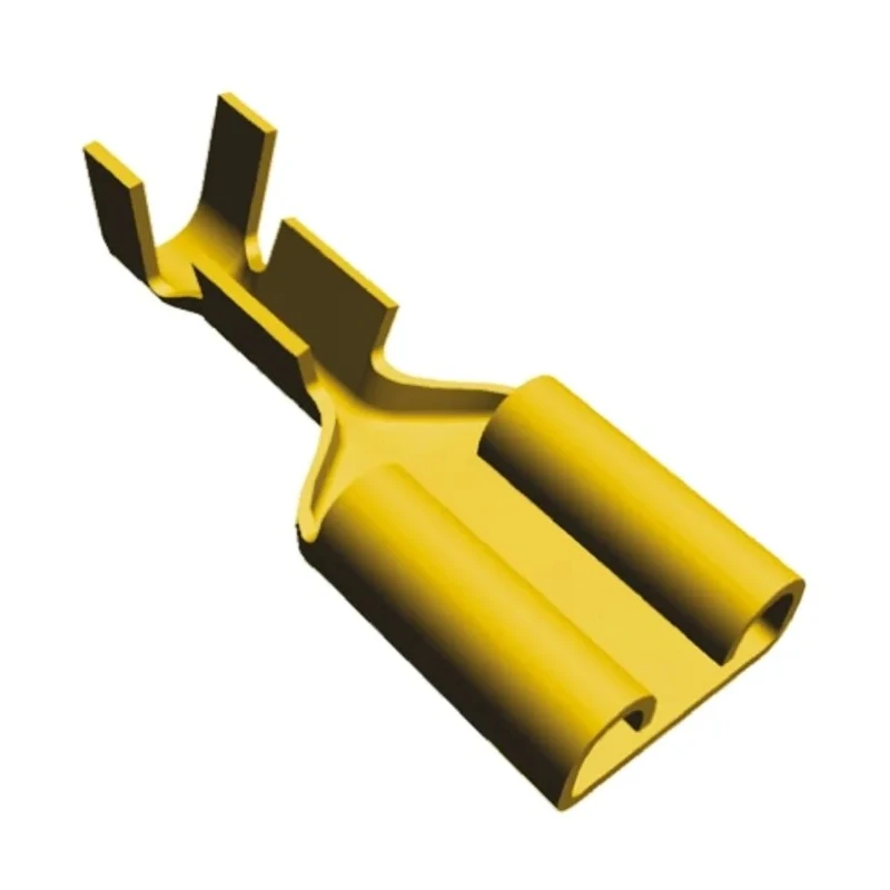 TE Connectivity FASTON .250 Yellow Uninsulated Female Spade Connector Crimp 6.35 x 0.81 mm 20 AWG to 15 AWG 5-160432-3