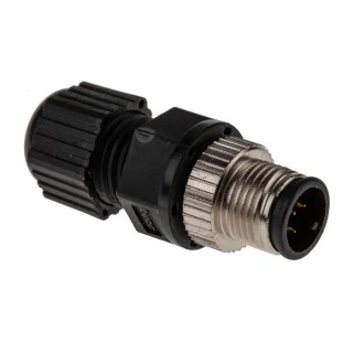 TE Connectivity Circular Connector 5 Contacts Cable Mount M12 Plug Male IP67 Polyamide 60V 5A Solder Termination 1838275-3