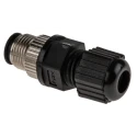 TE Connectivity Circular Connector 5 Contacts Cable Mount M12 Plug Male IP67 Polyamide 60V 5A Solder Termination 1838275-3