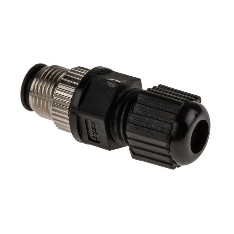 TE Connectivity Circular Connector 5 Contacts Cable Mount M12 Plug Male IP67 Polyamide 60V 5A Solder Termination 1838275-3