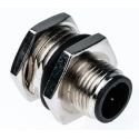 TE Connectivity Circular Connector, 4 Contacts, Panel Mount, M12 Connector, Plug, Male, IP67, 250V, 5A, Polyamide 1838893-2