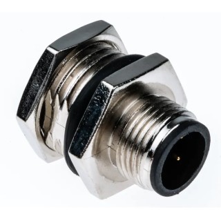 TE Connectivity Circular Connector, 4 Contacts, Panel Mount, M12 Connector, Plug, Male, IP67, 250V, 5A, Polyamide 1838893-2