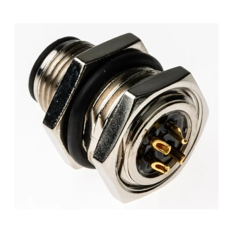 TE Connectivity Circular Connector, 4 Contacts, Panel Mount, M12 Connector, Plug, Male, IP67, 250V, 5A, Polyamide 1838893-2