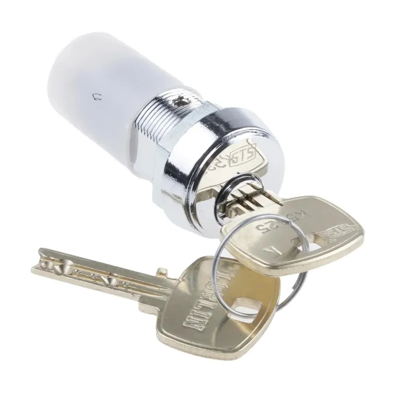 Lorlin DPDT Key Switch, 5A Contact Current, Flat 2-Way 90° Key, Steel Housing, DSL-6-S-S