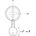 Lorlin DPDT Key Switch, 5A Contact Current, Flat 2-Way 90° Key, Steel Housing, DSL-6-S-S