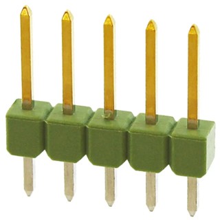 TE Connectivity AMPMODU MOD II Series Straight Through Hole Pin Header, 5 Contacts, 2.54 mm Pitch, 1 Row, Unshrouded 826629-5