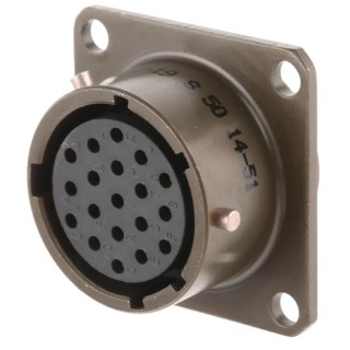Amphenol Socapex MIL Spec Circular Connector 451 Straight 19 Way Panel Mount Female Contacts Olive Drab 451 02E 1419S 50