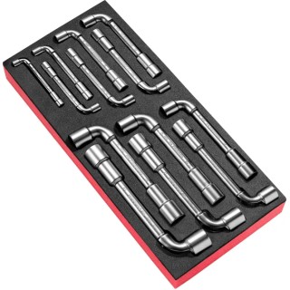 Facom Hexagon Tubular Box Spanner Set, Tip Sizes 7 to 19 mm, Chrome Vanadium Steel MODM.75PB