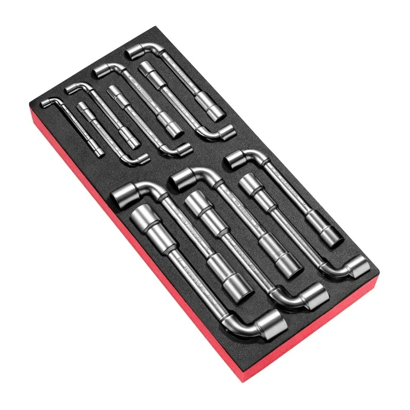 Facom Hexagon Tubular Box Spanner Set, Tip Sizes 7 to 19 mm, Chrome Vanadium Steel MODM.75PB
