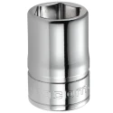 Facom 3/8 in Drive 9 mm 6 Point Square Socket, Chrome Vanadium Steel, 27mm Overall Length J.9H