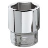 Facom 3/8 in Drive 19 mm 6 Point Square Socket, Chrome Vanadium Steel, 33mm Overall Length J.19H