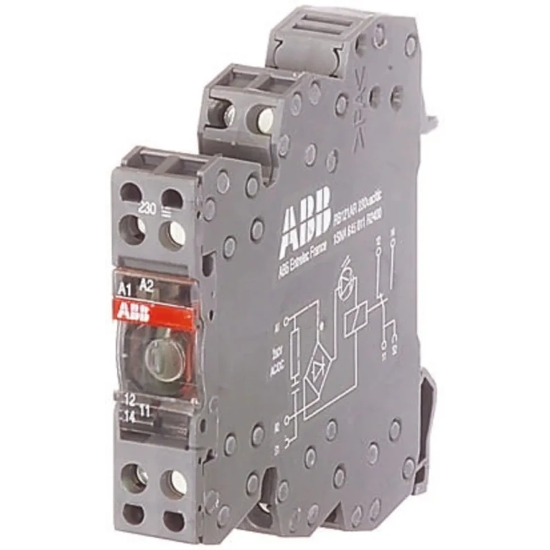 ABB R600 Series Electromechanical Interface Relay with DIN Rail Mount, DPDT Contact, 48V 1SNA645040R1500 RB122G-48-60VUC