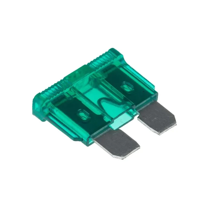 RS PRO 30A Green Car Fuse 32V DC Blade Type Regular PA66 Housing 18.5mm Height 5mm Width 563-766