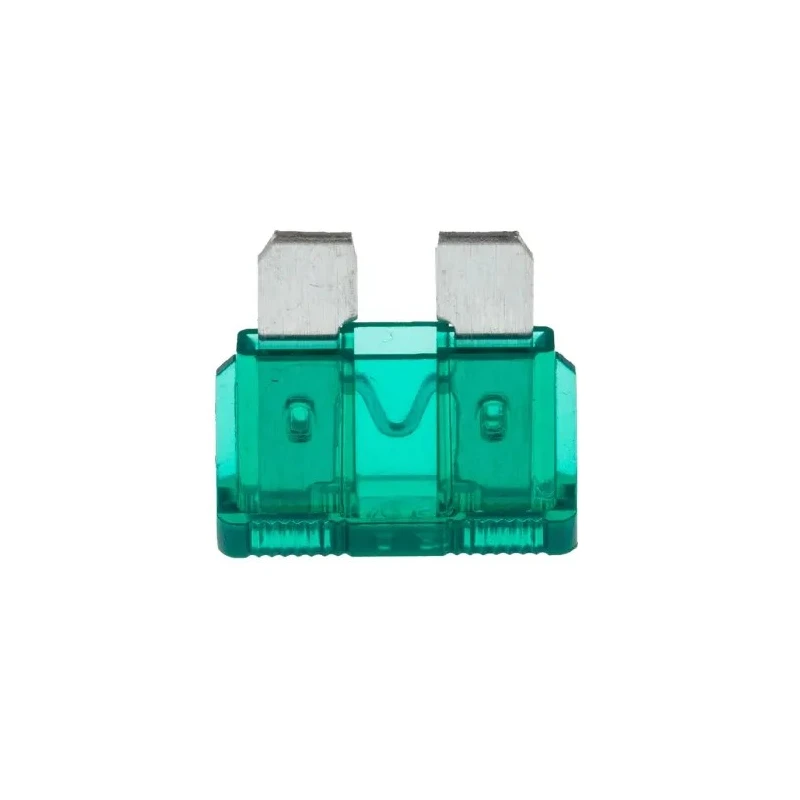 RS PRO 30A Green Car Fuse 32V DC Blade Type Regular PA66 Housing 18.5mm Height 5mm Width 563-766