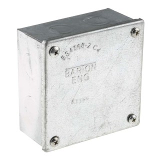 RS PRO Galvanised Steel Adaptable Box 100mm x 100mm x 50mm with 8 Knockouts 563-905