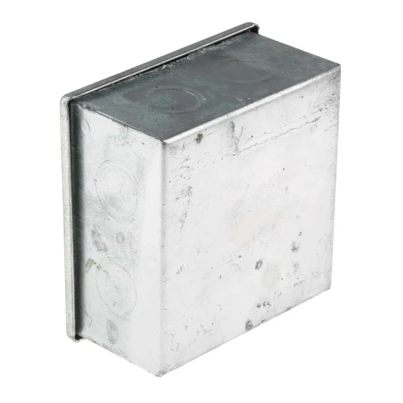 RS PRO Galvanised Steel Adaptable Box 100mm x 100mm x 50mm with 8 Knockouts 563-905