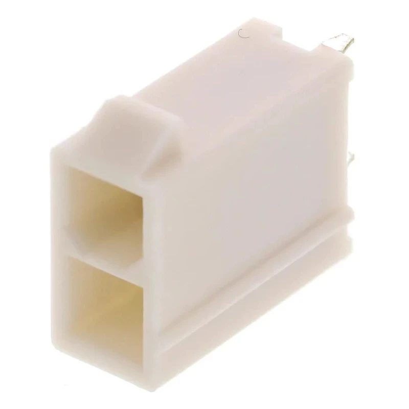 Molex Mini-Fit Jr Series Straight Through Hole PCB Header, 2 Contacts, 4.2 mm Pitch, 2 Row, Shrouded, Nylon 39-28-8020
